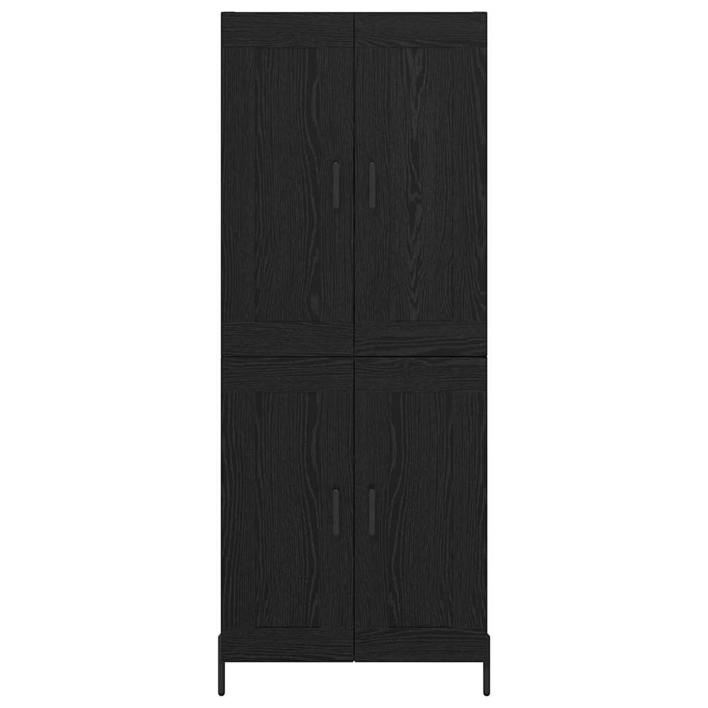 Highboard 2 Stück Schwarz Eichen-Optik Holzwerkstoff