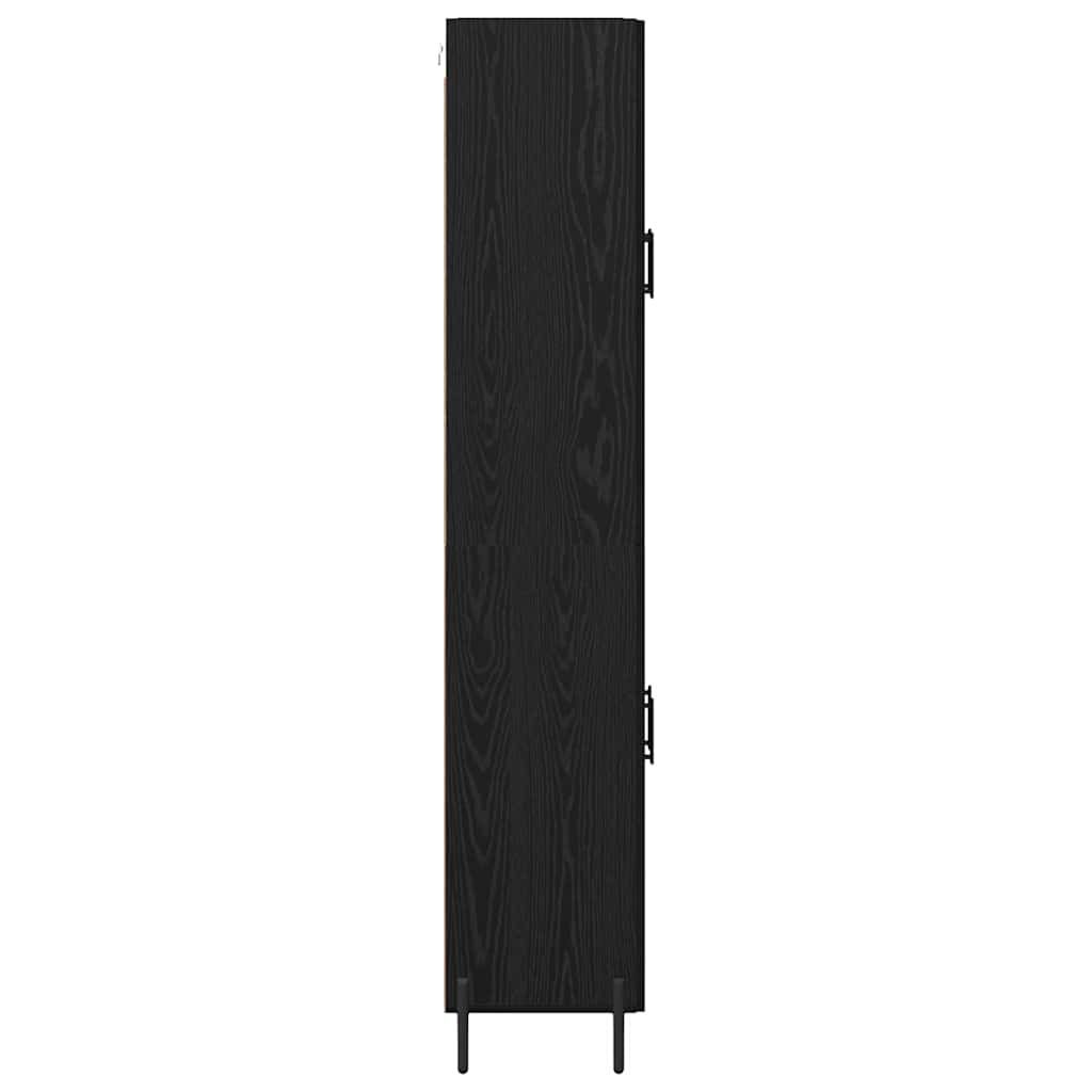 Highboard 2 Stück Schwarz Eichen-Optik Holzwerkstoff