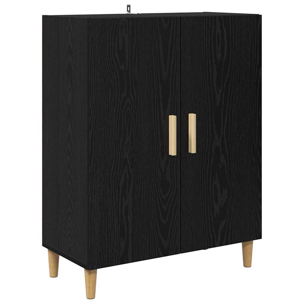 Highboard Schwarz Eichen-Optik 69,5 x 32,5 x 180 cm