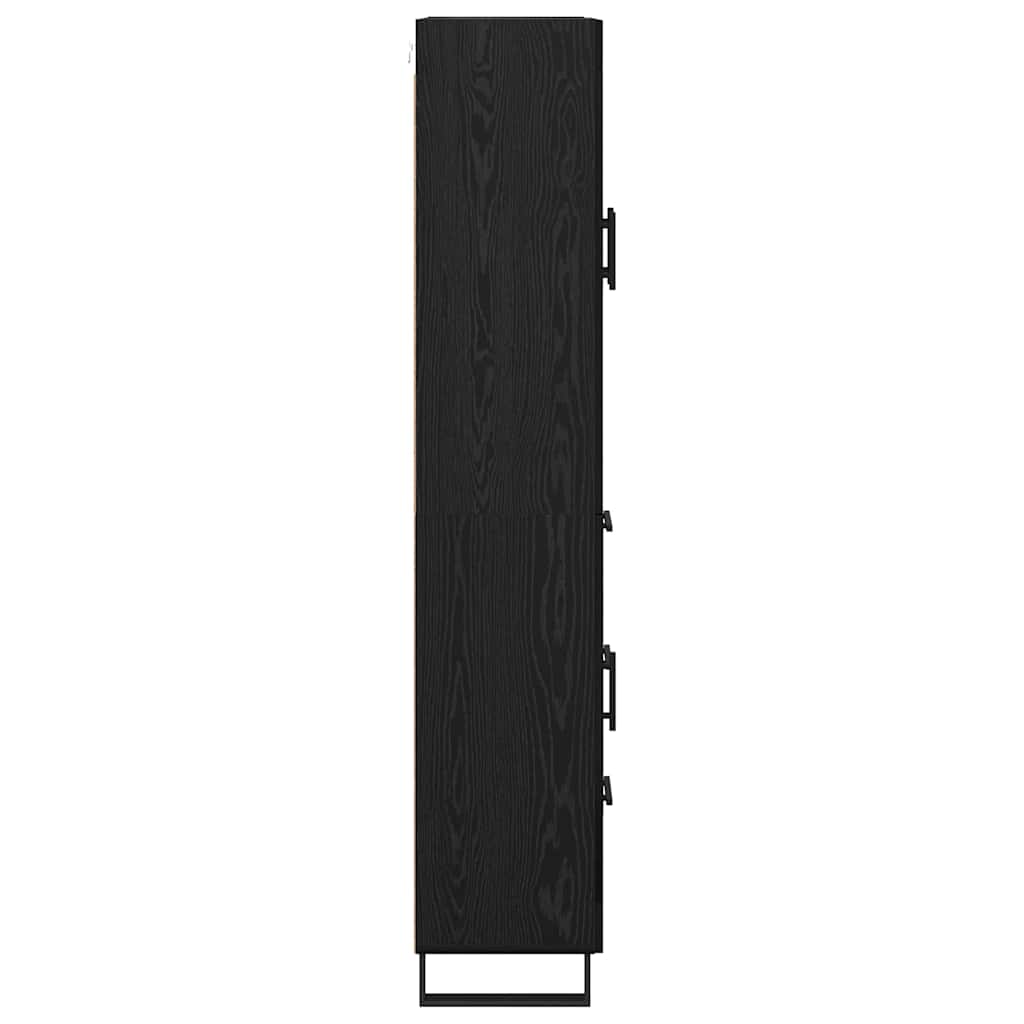 Highboard Schwarz Eichen-Optik 69,5 x 34 x 180 cm Holzwerkstoff