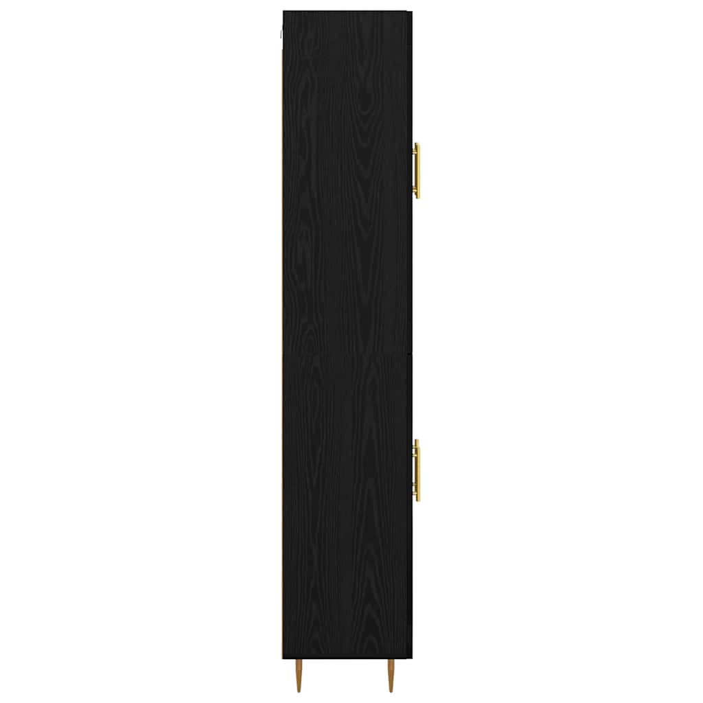 Highboard Schwarz Eichen-Optik 69,5 x 34 x 180 cm Holzwerkstoff