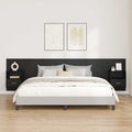 Kopfteil mit Schrank 3 pcs Schwarz Eichen-Optik Holzwerkstoff
