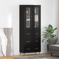 Highboard-Schrank mit Regal 2 pcs Schwarz Eichen-Optik