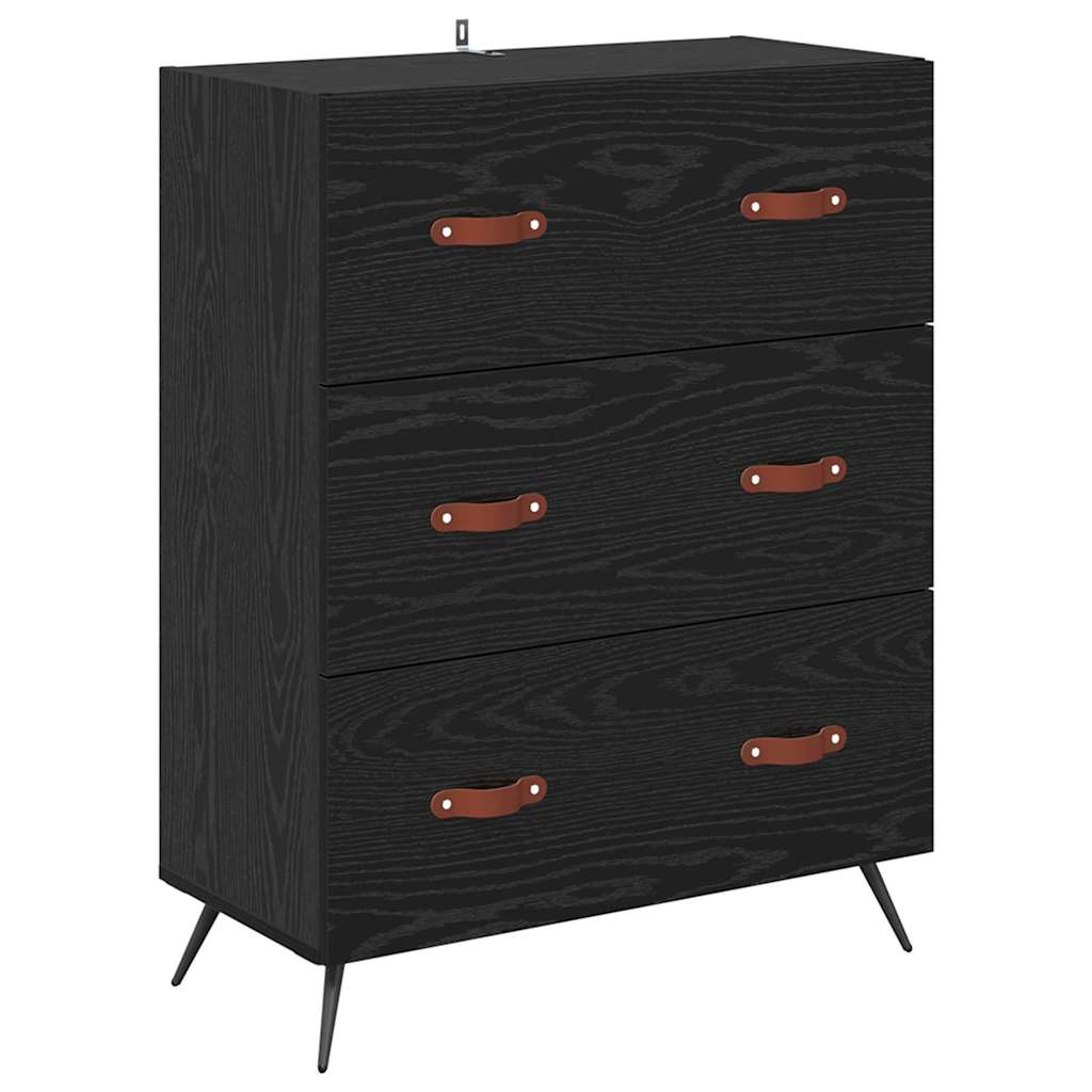 Highboard-Schrank mit Regal 2 pcs Schwarz Eichen-Optik