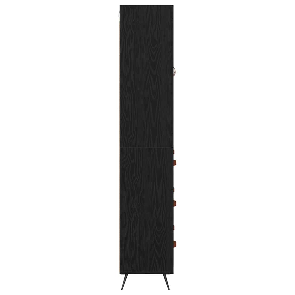 Highboard-Schrank mit Regal 2 pcs Schwarz Eichen-Optik