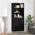 Highboard Schwarz Eichen-Optik 69,5 x 34 x 180 cm