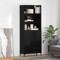Highboard Schwarz Eichen-Optik 69,5 x 34 x 180 cm Holzwerkstoff
