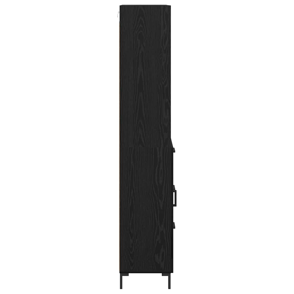 Highboard Schwarz Eichen-Optik 69,5 x 34 x 180 cm Holzwerkstoff