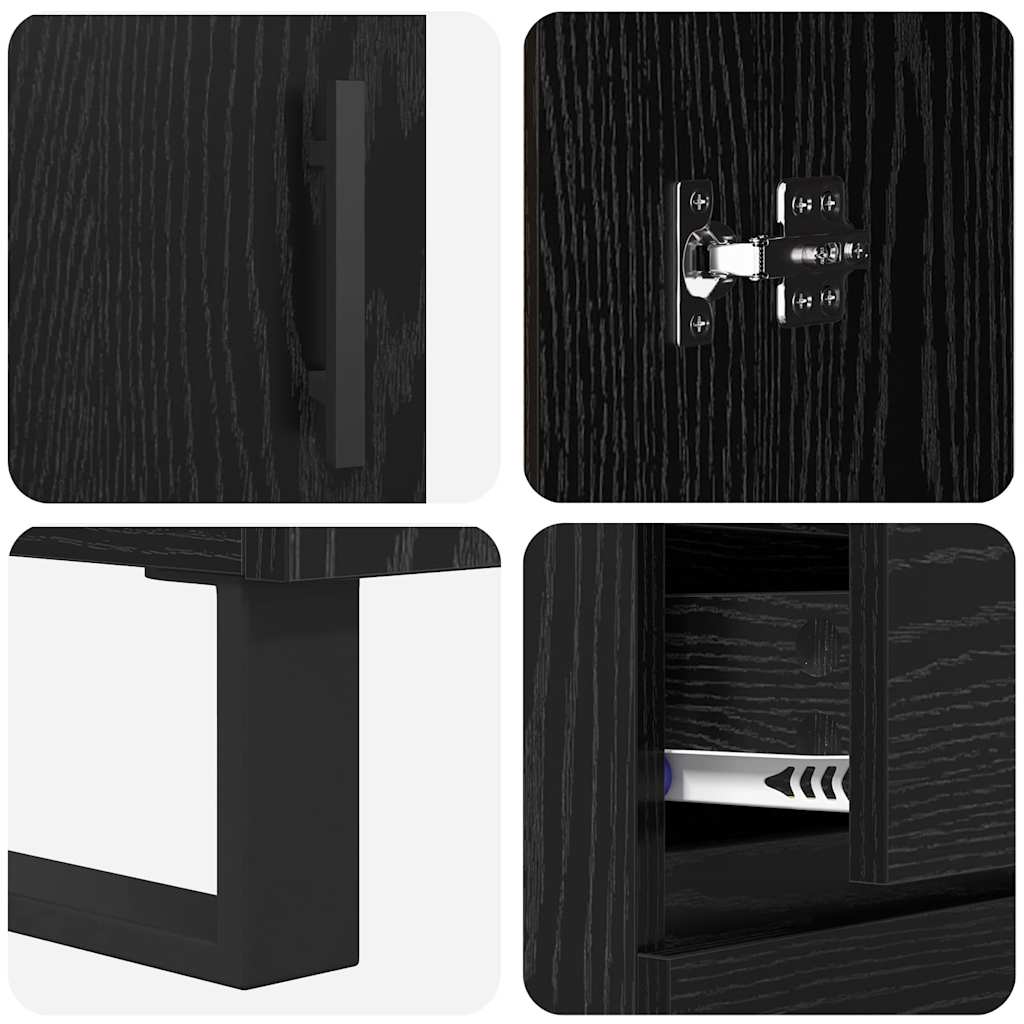 Highboard 2 pcs Schwarz Eichen-Optik Holzwerkstoff