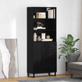 Highboard 2 pcs Schwarz Eichen-Optik Holzwerkstoff
