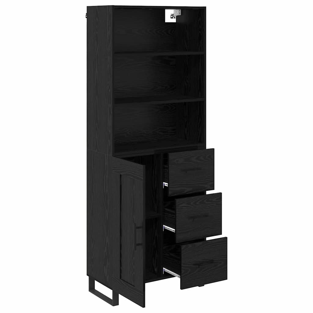 Highboard 2 pcs Schwarz Eichen-Optik Holzwerkstoff