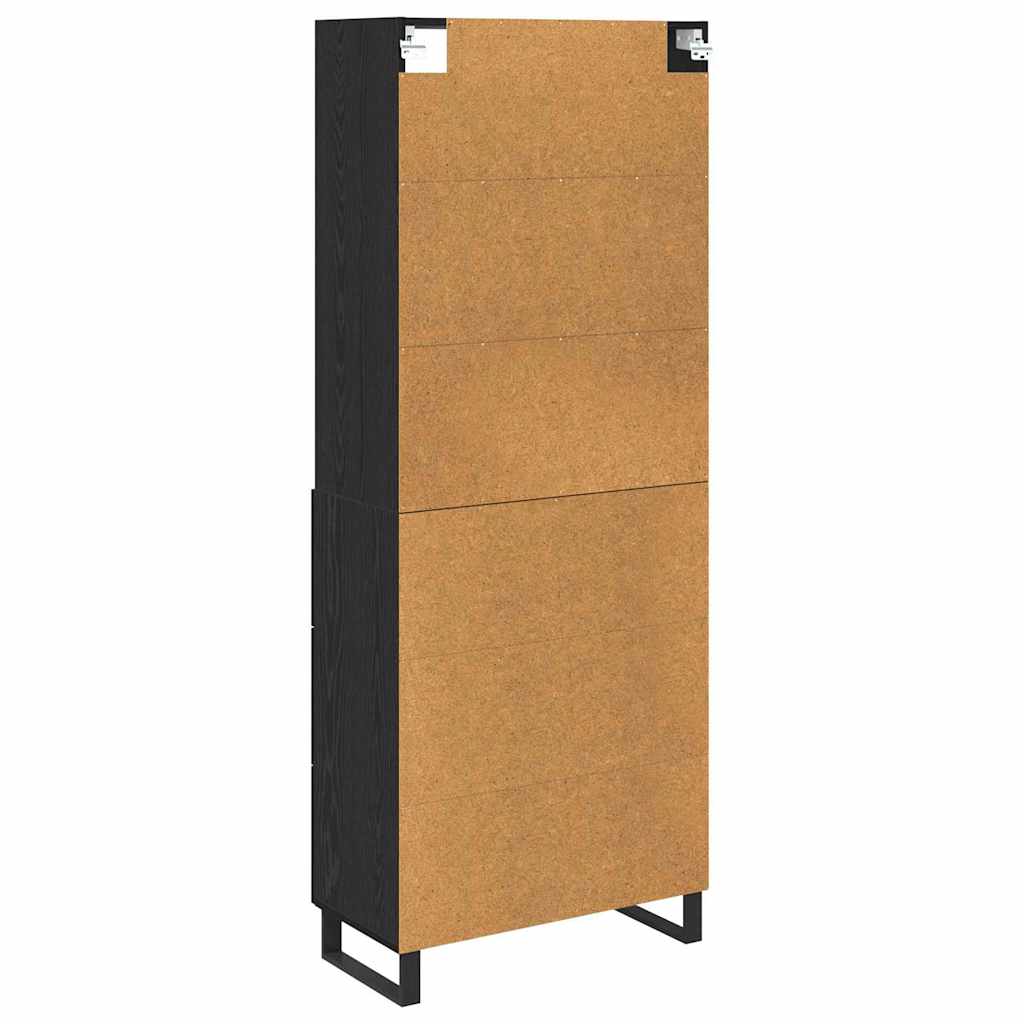 Highboard 2 pcs Schwarz Eichen-Optik Holzwerkstoff