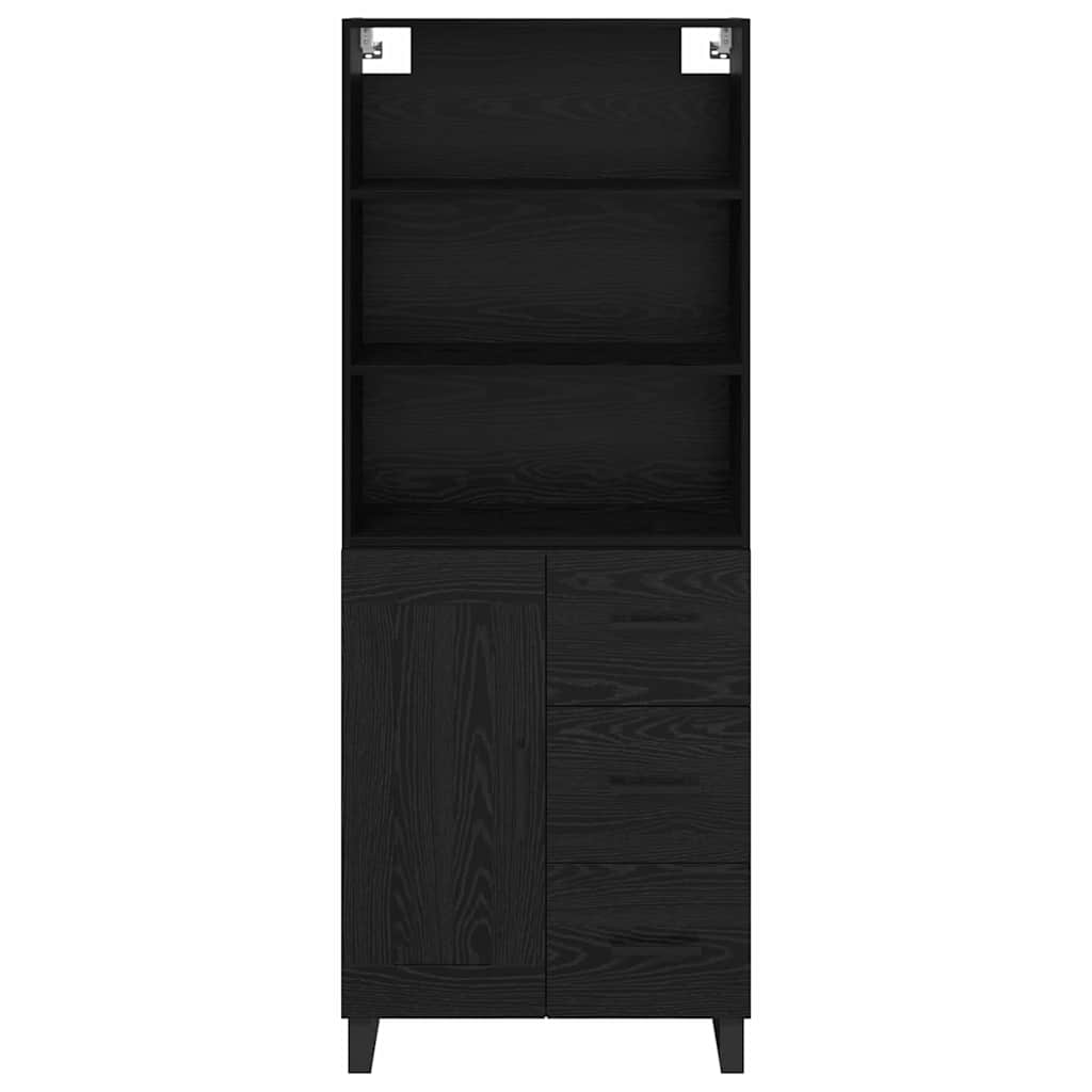 Highboard 2 pcs Schwarz Eichen-Optik Holzwerkstoff