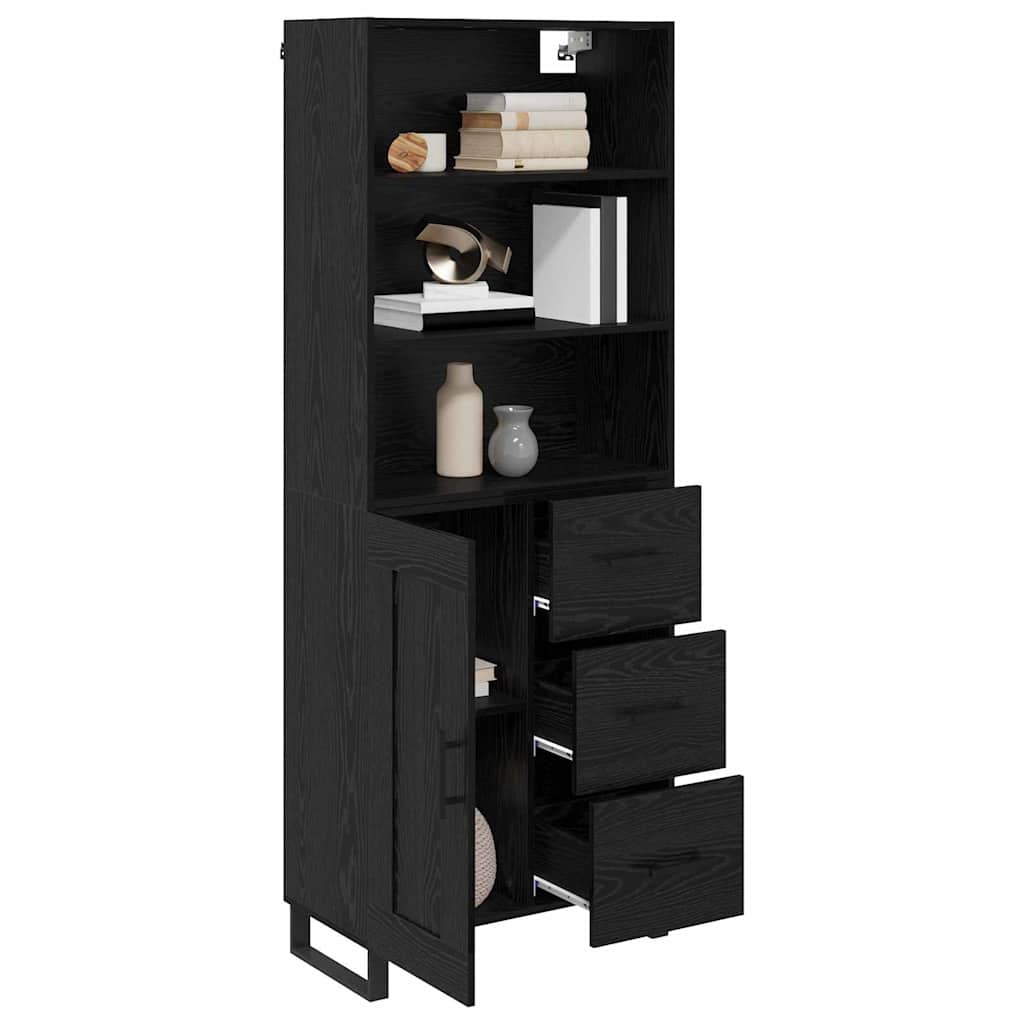 Highboard 2 pcs Schwarz Eichen-Optik Holzwerkstoff