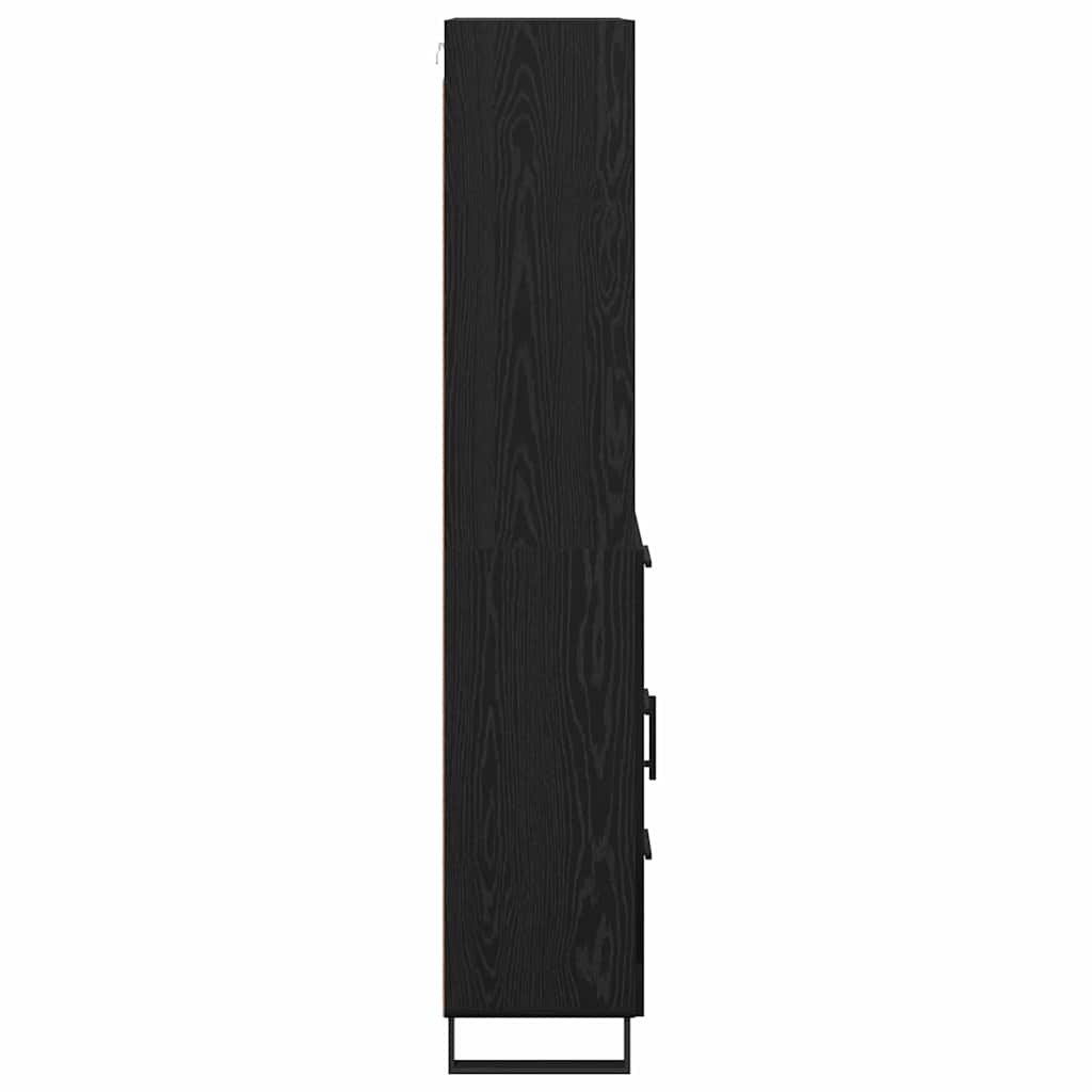 Highboard 2 pcs Schwarz Eichen-Optik Holzwerkstoff