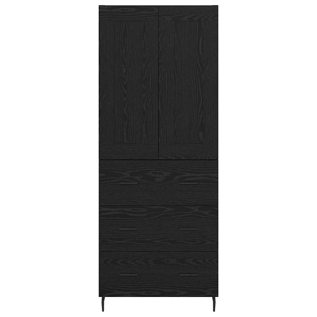 Highboard 2 pcs Schwarz Eichen-Optik Holzwerkstoff