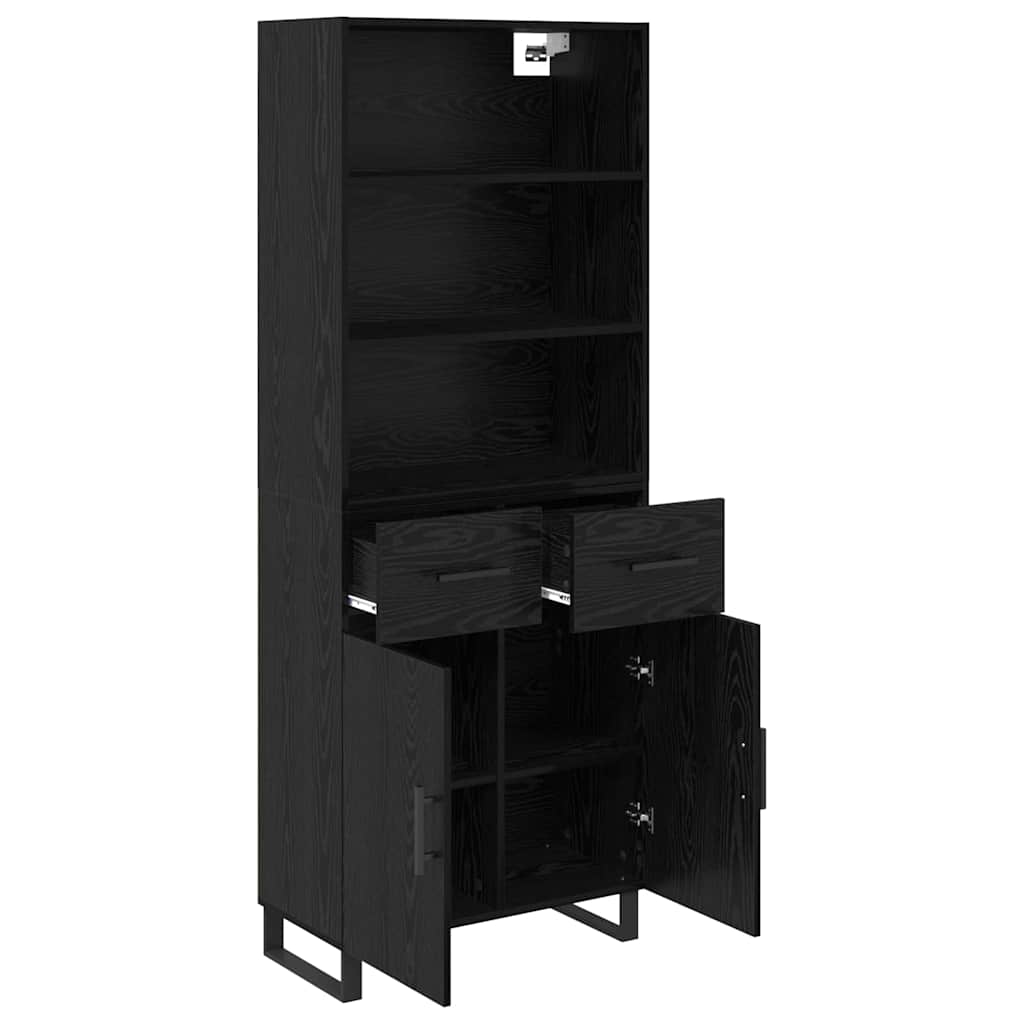 Highboard 2 pcs Schwarz Eichen-Optik 69,5 x 34 x 180 cm