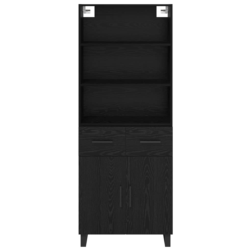 Highboard 2 pcs Schwarz Eichen-Optik 69,5 x 34 x 180 cm