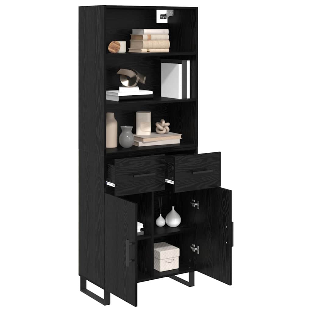 Highboard 2 pcs Schwarz Eichen-Optik 69,5 x 34 x 180 cm