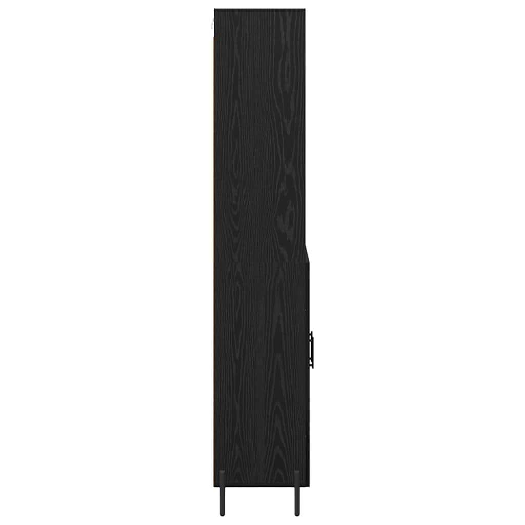 Highboard Schwarz Eichen-Optik 69,5 x 34 x 180 cm Holzwerkstoff