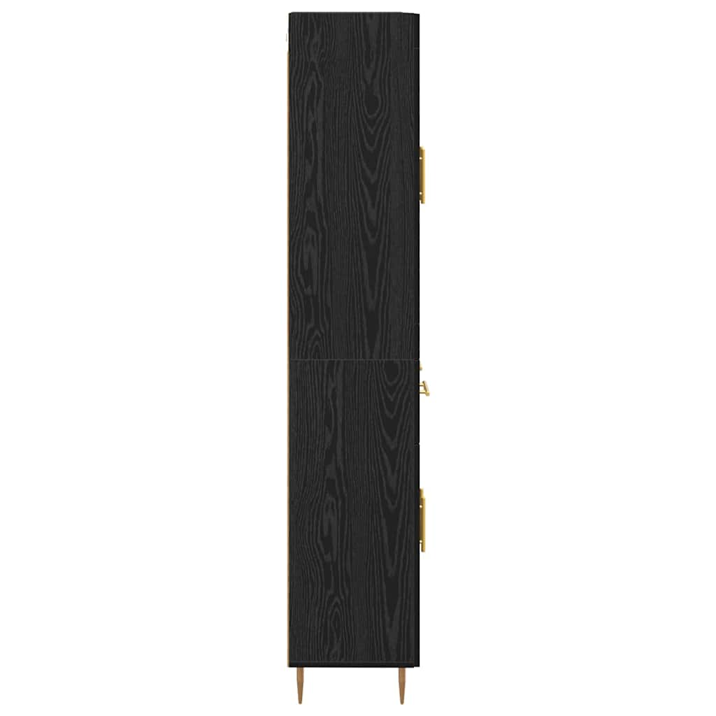Highboard Schwarz Eichen-Optik 69,5 x 34 x 180 cm Holzwerkstoff