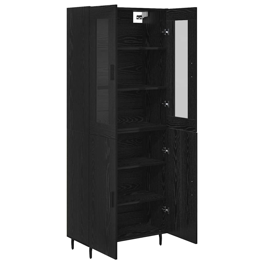 Highboard 2 pcs Schwarz Eichen-Optik Holzwerkstoff