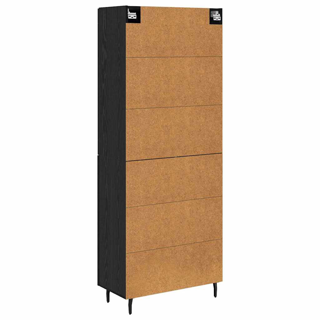 Highboard 2 pcs Schwarz Eichen-Optik Holzwerkstoff