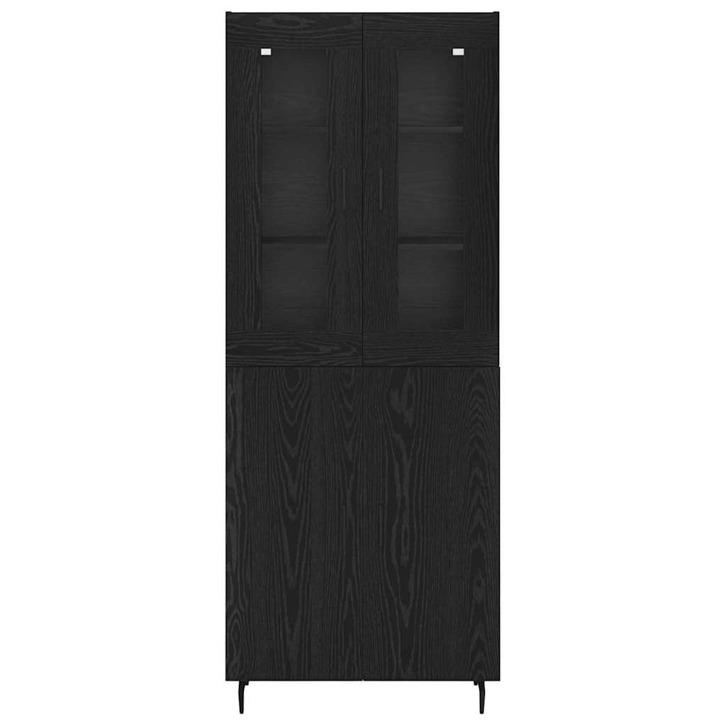 Highboard 2 pcs Schwarz Eichen-Optik Holzwerkstoff
