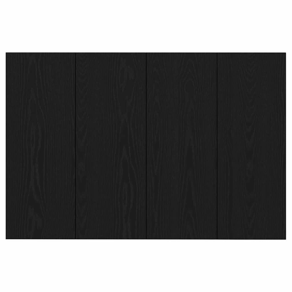 Kopfteil mit Schrank 3 pcs Schwarz Eichen-Optik Holzwerkstoff