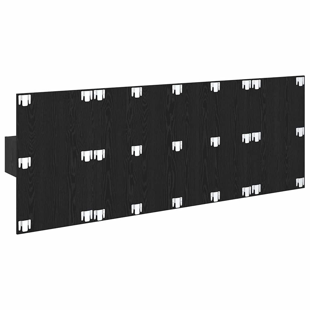 Kopfteil mit Schrank 3 pcs Schwarz Eichen-Optik Holzwerkstoff