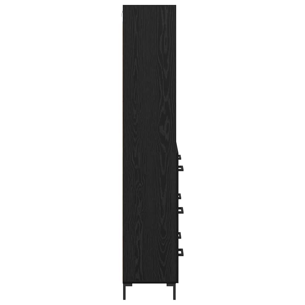 Highboard Schwarz Eichen-Optik 69,5 x 34 x 180 cm Holzwerkstoff