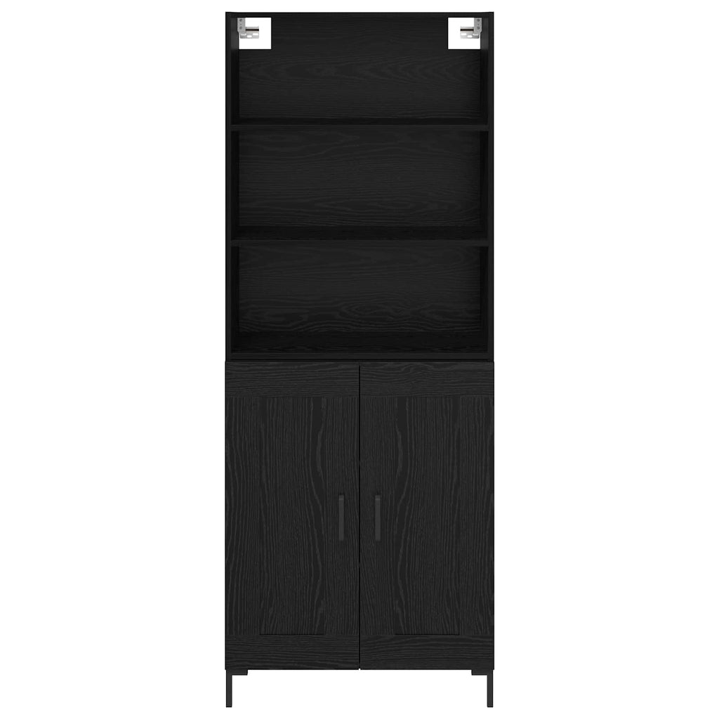 Highboard Schwarz Eichen-Optik 69,5 x 34 x 180 cm Holzwerkstoff