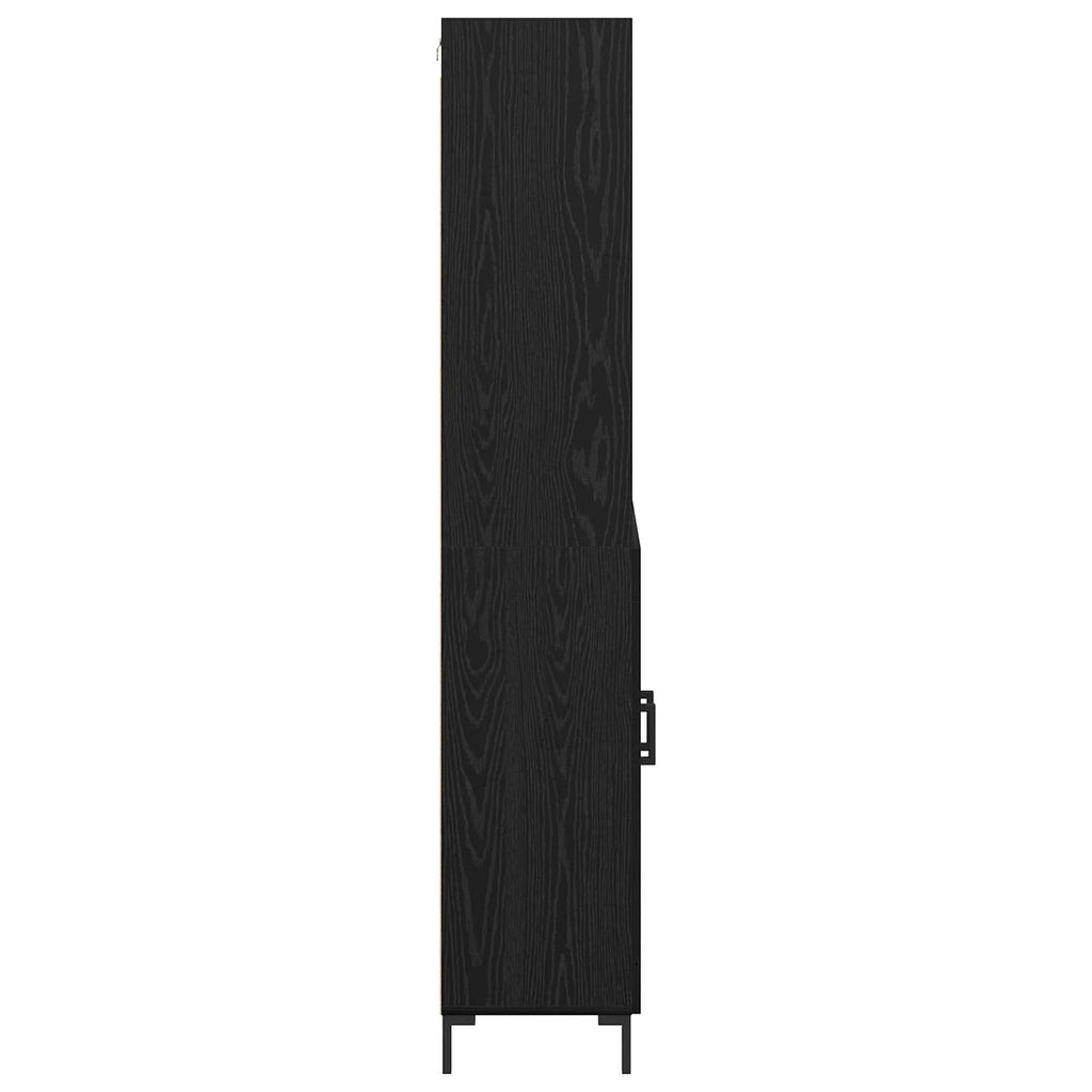 Highboard Schwarz Eichen-Optik 69,5 x 34 x 180 cm Holzwerkstoff