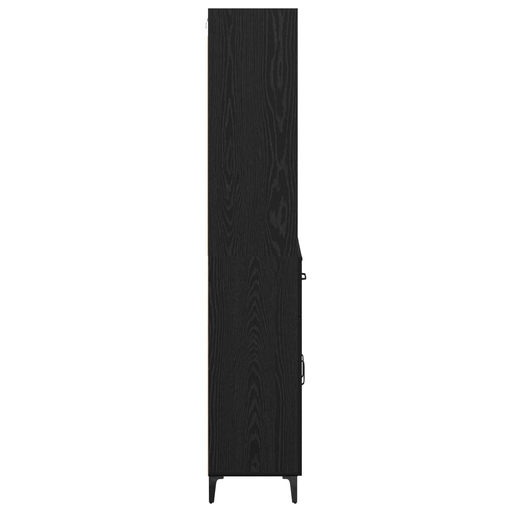 Highboard Schwarz Eichen-Optik 69,5 x 34 x 180 cm Holzwerkstoff