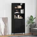 Highboard Schwarz Eichen-Optik 69,5 x 34 x 180 cm Holzwerkstoff