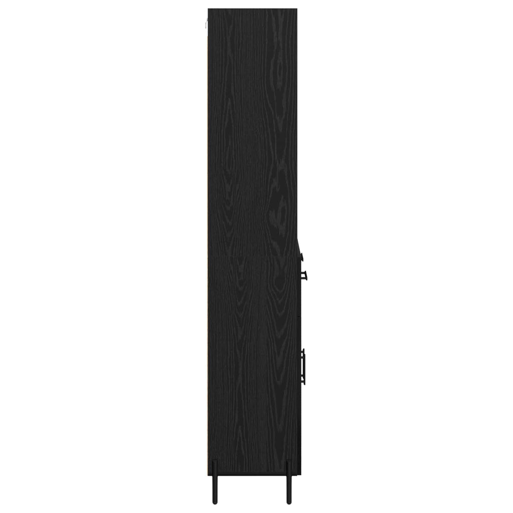 Highboard Schwarz Eichen-Optik 69,5 x 34 x 180 cm Holzwerkstoff