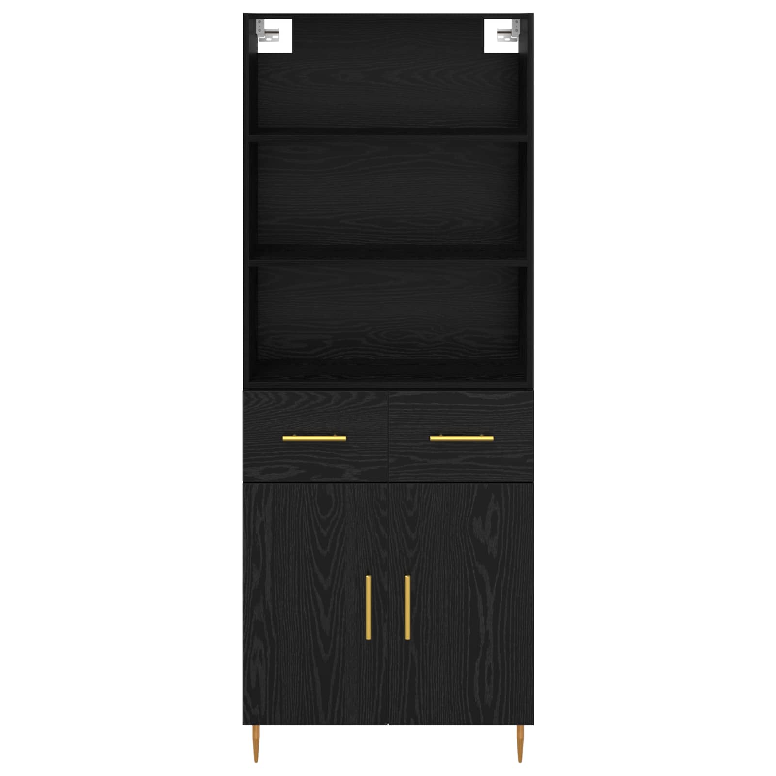Highboard Schwarz Eichen-Optik 69,5 x 34 x 180 cm Holzwerkstoff