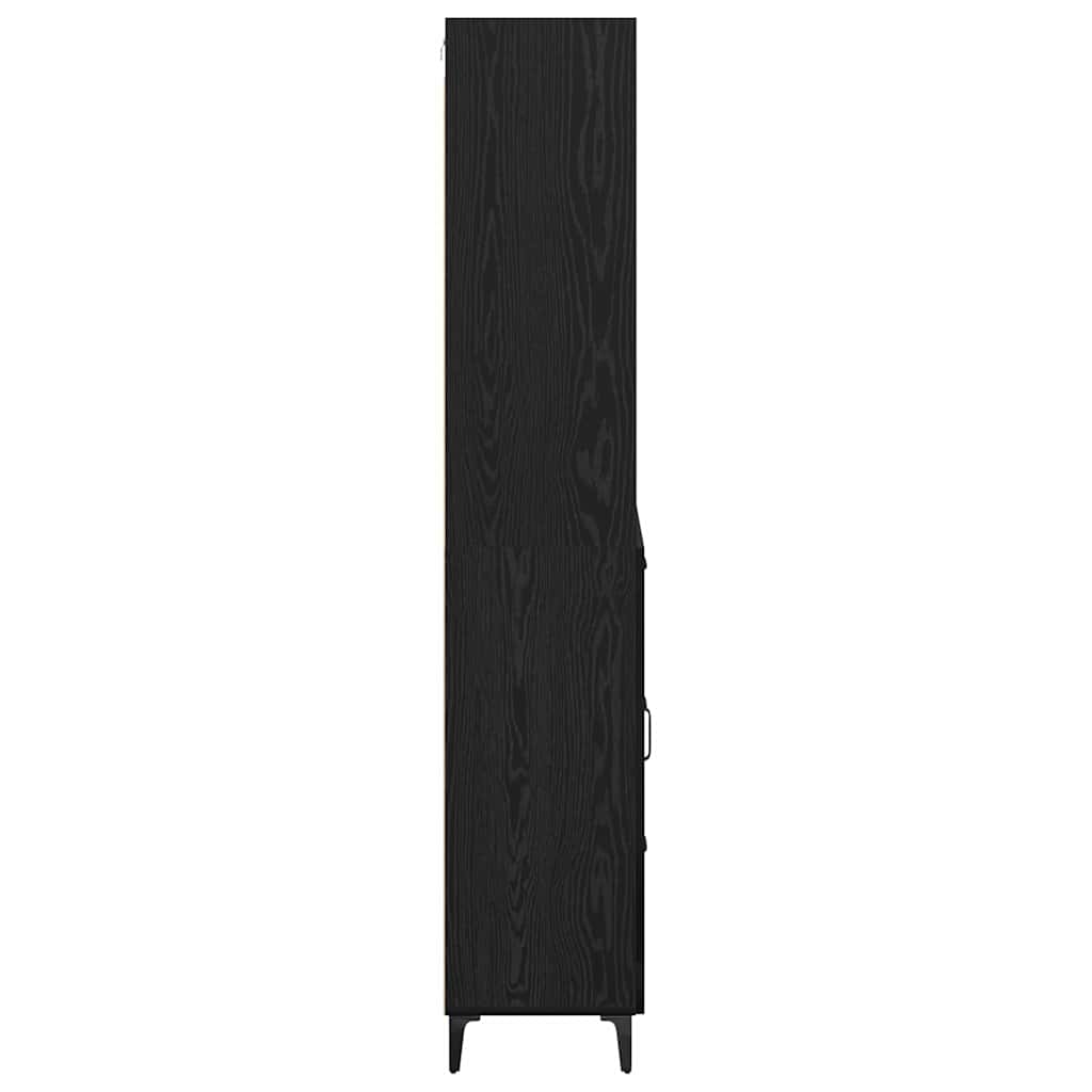Highboard Schwarz Eichen-Optik 69,5 x 34 x 180 cm Holzwerkstoff