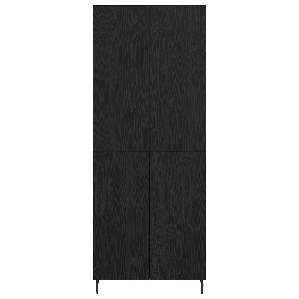 Highboard 2 pcs Schwarz Eichen-Optik Engineered Wood und Glas