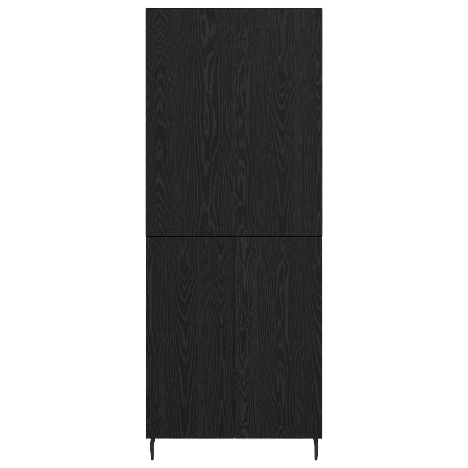 Highboard 2 pcs Schwarz Eichen-Optik Engineered Wood und Glas
