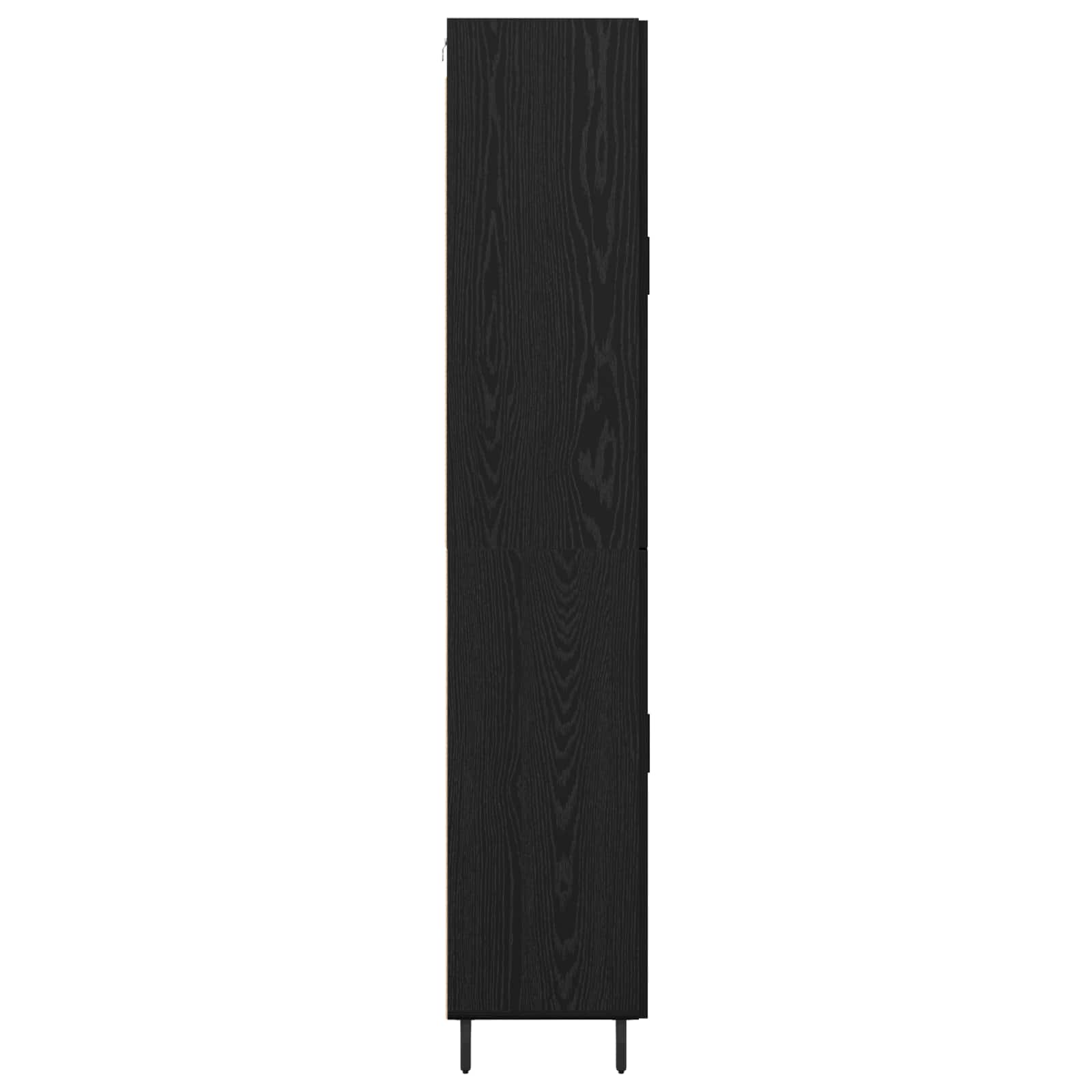 Highboard 2 pcs Schwarz Eichen-Optik Engineered Wood und Glas