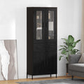 Highboard Schwarz Eichen-Optik 69,5 x 34 x 180 cm Holzwerkstoff