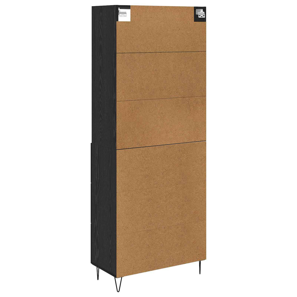 Highboard 2 pcs Schwarz Eichen-Optik Holzwerkstoff