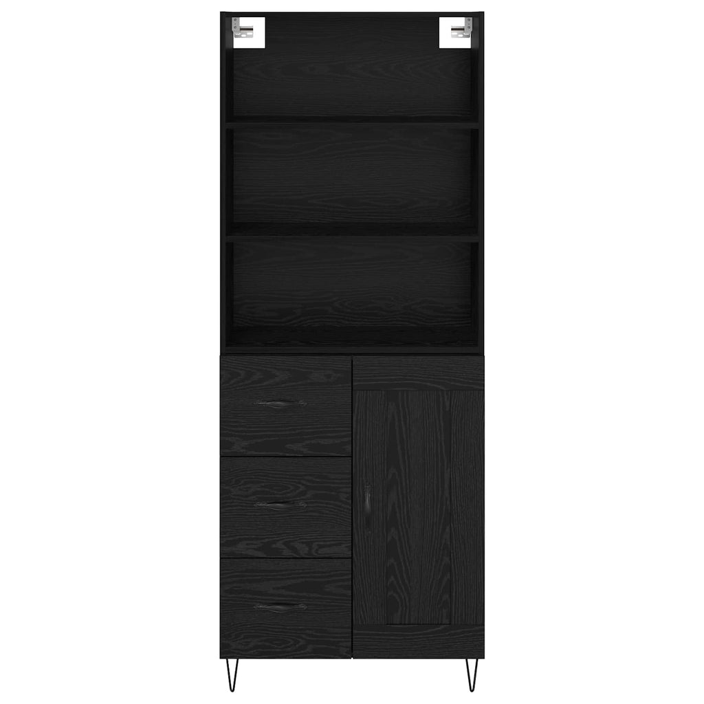 Highboard 2 pcs Schwarz Eichen-Optik Holzwerkstoff