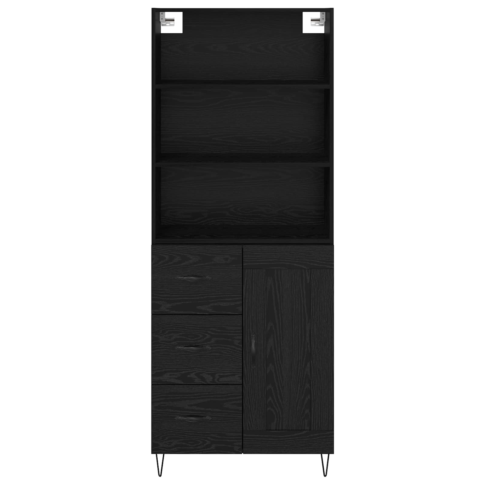 Highboard 2 pcs Schwarz Eichen-Optik Holzwerkstoff