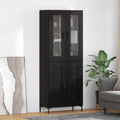 Highboard 2 pcs Schwarz Eichen-Optik Holzwerkstoff