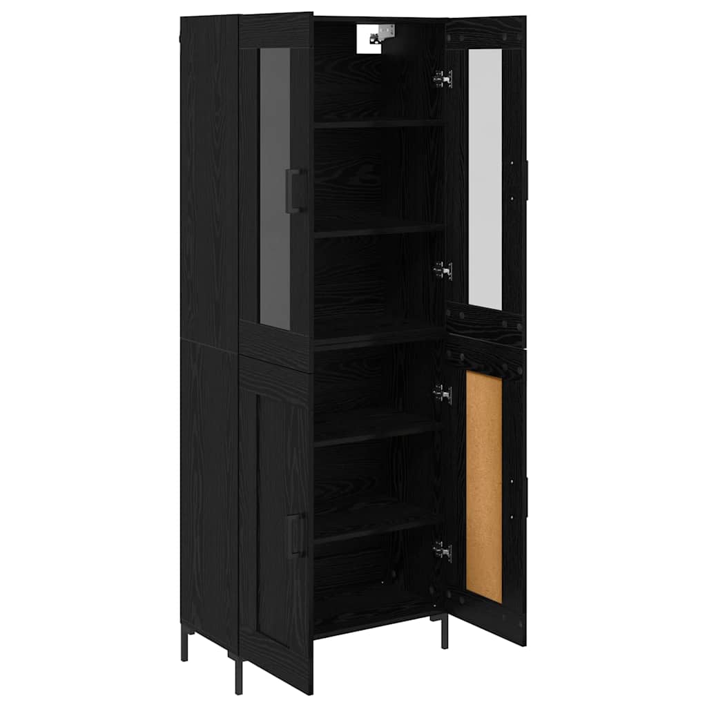 Highboard 2 pcs Schwarz Eichen-Optik Holzwerkstoff