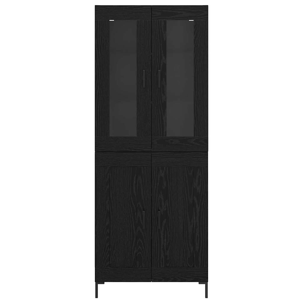 Highboard 2 pcs Schwarz Eichen-Optik Holzwerkstoff