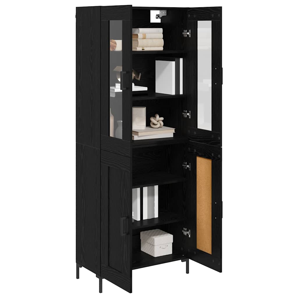 Highboard 2 pcs Schwarz Eichen-Optik Holzwerkstoff