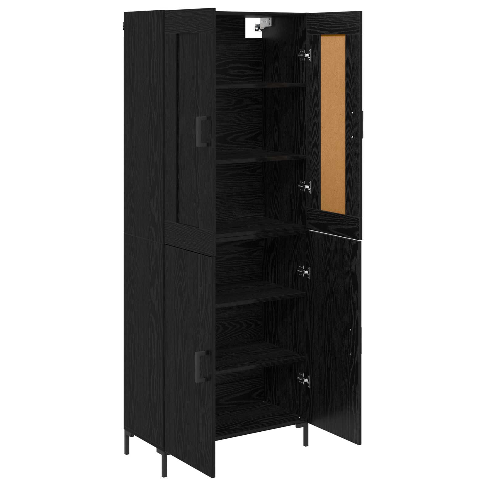 Highboard 2 pcs Schwarz Eichen-Optik Holzwerkstoff